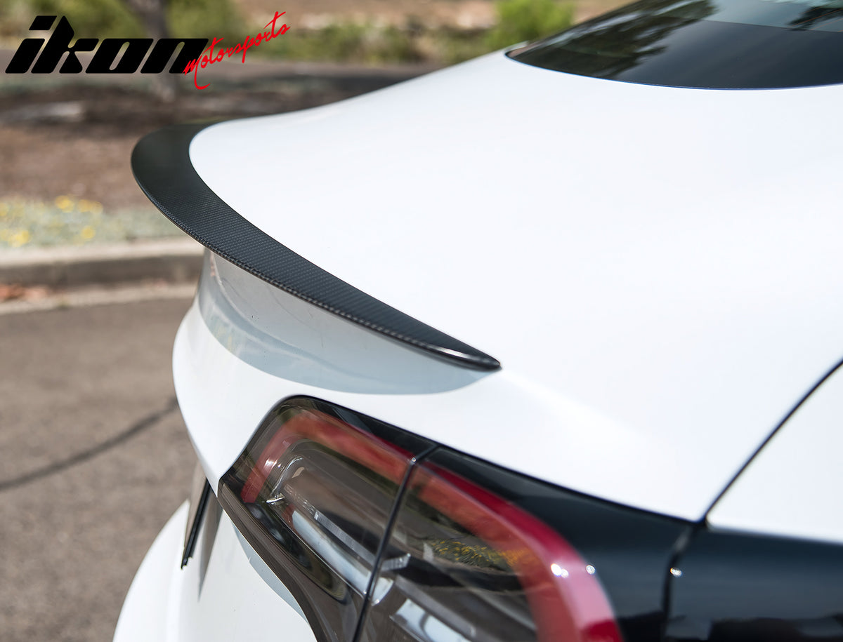Fits 17-23 Tesla Model 3 Trunk Spoiler Performance Style Carbon Fiber Rear Wing