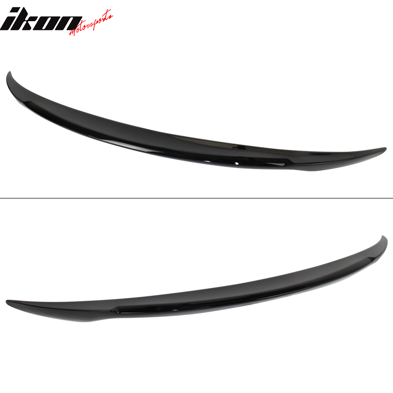 IKON MOTORSPORTS, Trunk Spoiler Compatible With 2017-2023 Tesla Model 3, Painted Gloss Black ABS Plastic Tail Wing Rear Spoiler, 2018 2019 2020