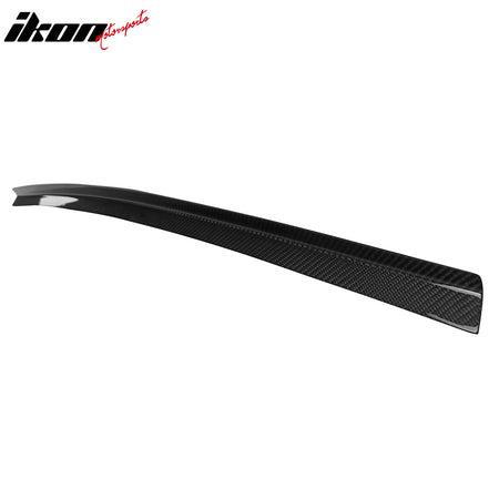 IKON MOTORSPORTS, Middle Trunk Spoiler Top Gurney Flap Compatible with 2015-2021 Subaru WRX & WRX STI, STI Style Black Carbon Fiber Rear Trunk Lid Spoiler Wing Lip