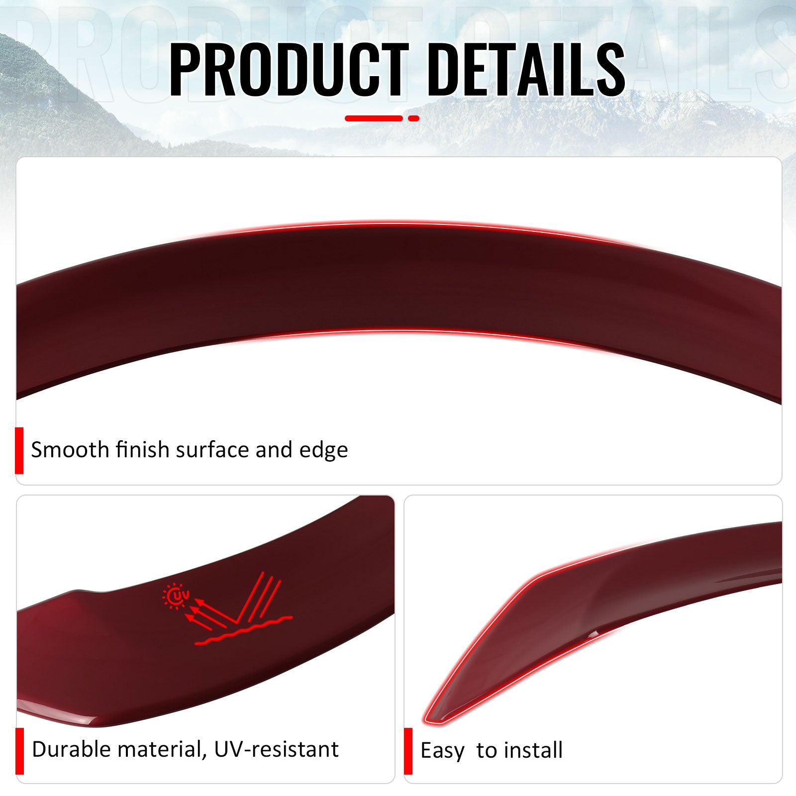 Fits 17-23 Tesla Model 3 S Style Rear Trunk Spoiler Lip Painted #PMMR Sunset Red