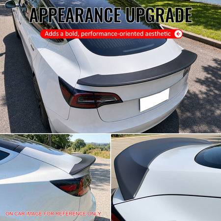 Fits 17-23 Tesla Model 3 S Style Rear Trunk Spoiler Lip Painted #PMMR Sunset Red