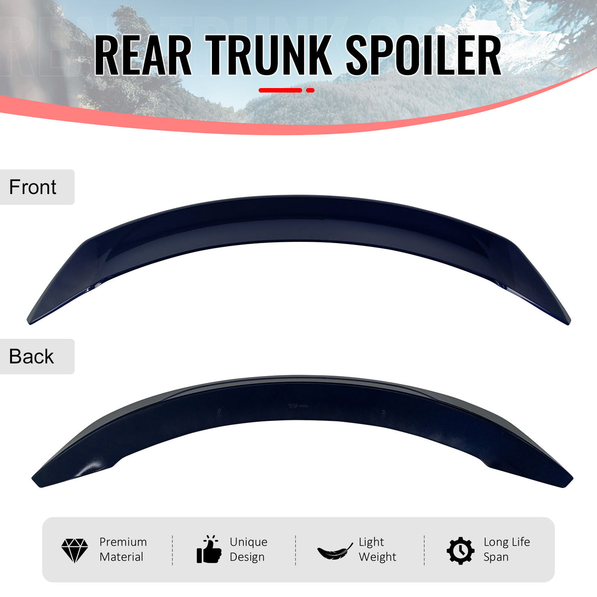 Fits 17-23 Tesla Model 3 S Style Rear Trunk Spoiler Wing Lip Painted #PPSB ABS