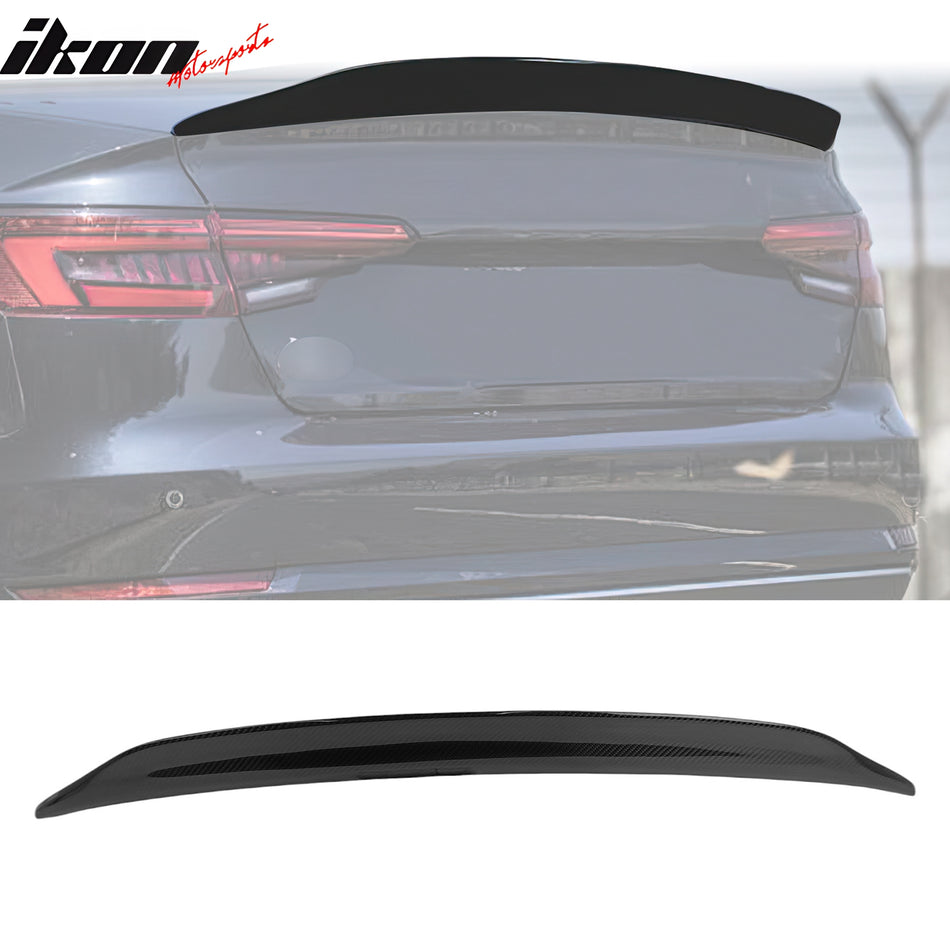 2017-2023 Audi A4 B9 Trunk Spoiler Carbon Fiber V Style Rear Deck Wing