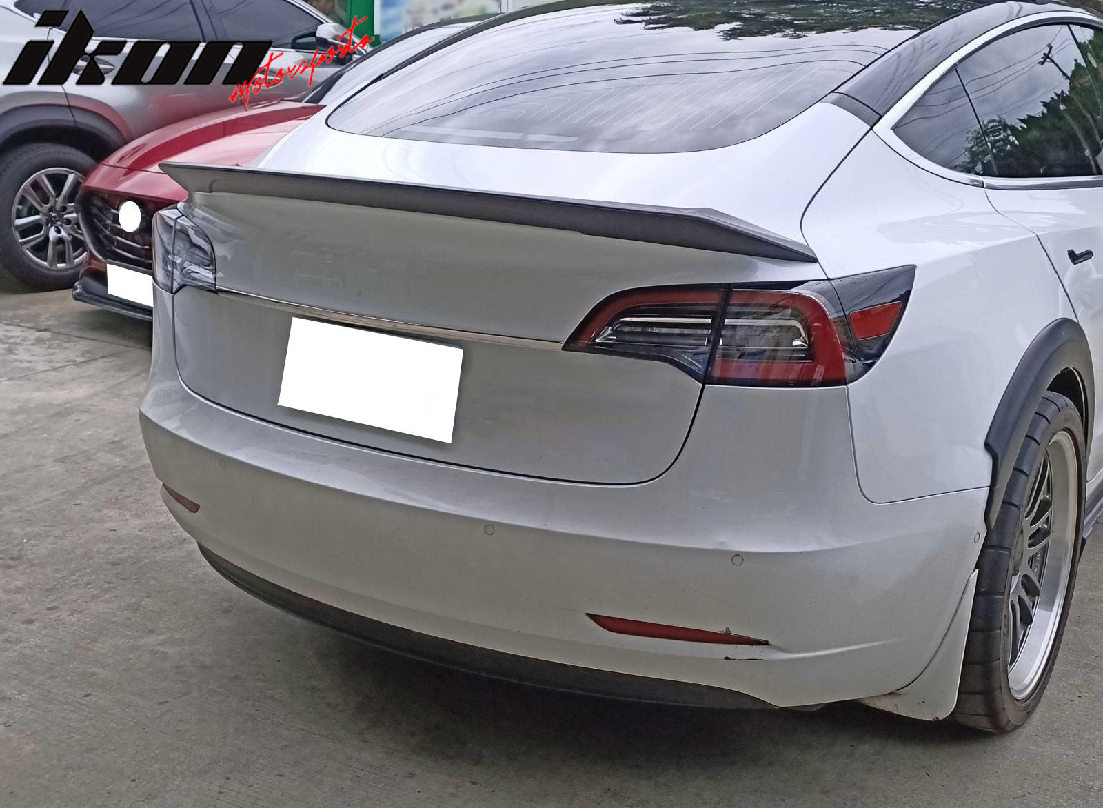 IKON MOTORSPRTS, Trunk Spoiler Compatible With 2017-2023 Tesla Model 3 ...