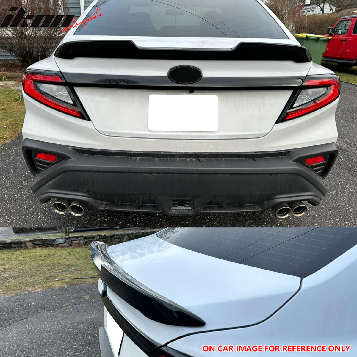 IKON MOTORSPORTS, Trunk Spoiler Compatible With 2022-2026 Subaru WRX, Rear Trunk Duck Lid Spoiler Wing Lip V Style ABS Painted #WCL Solar Orange Pearl, 2023
