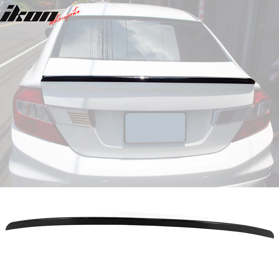 2012-2015 Honda Civic 4Dr D Style #NH547 Berlina Black Trunk Spoiler