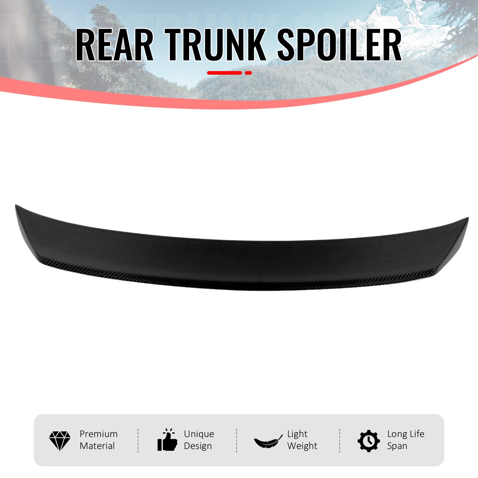 Fits 22-26 Subaru WRX VB 5th D Style Rear Trunk Spoiler Wing Lip Carbon Fiber CF