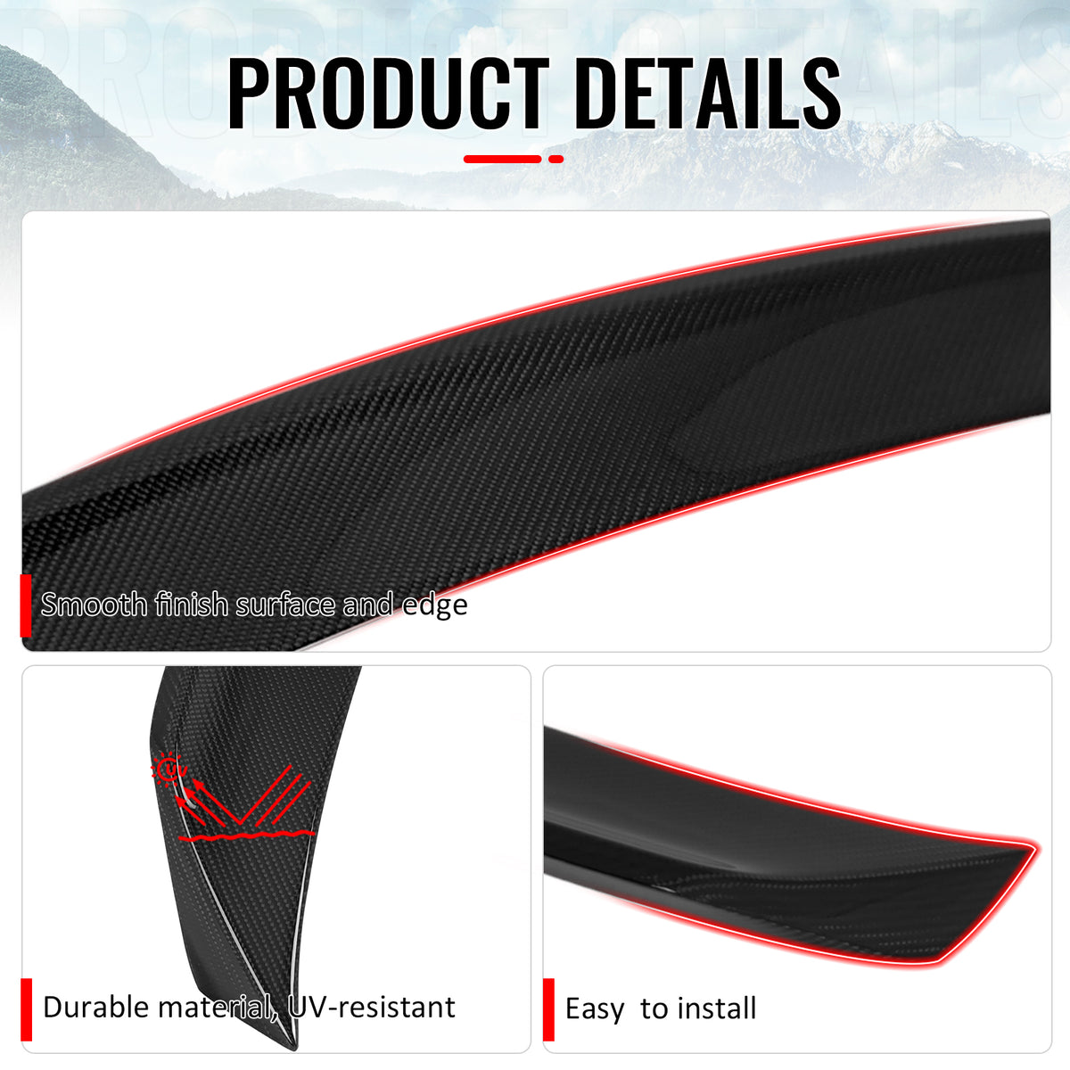 Fits 22-26 Subaru WRX VB 5th D Style Rear Trunk Spoiler Wing Lip Carbon Fiber CF