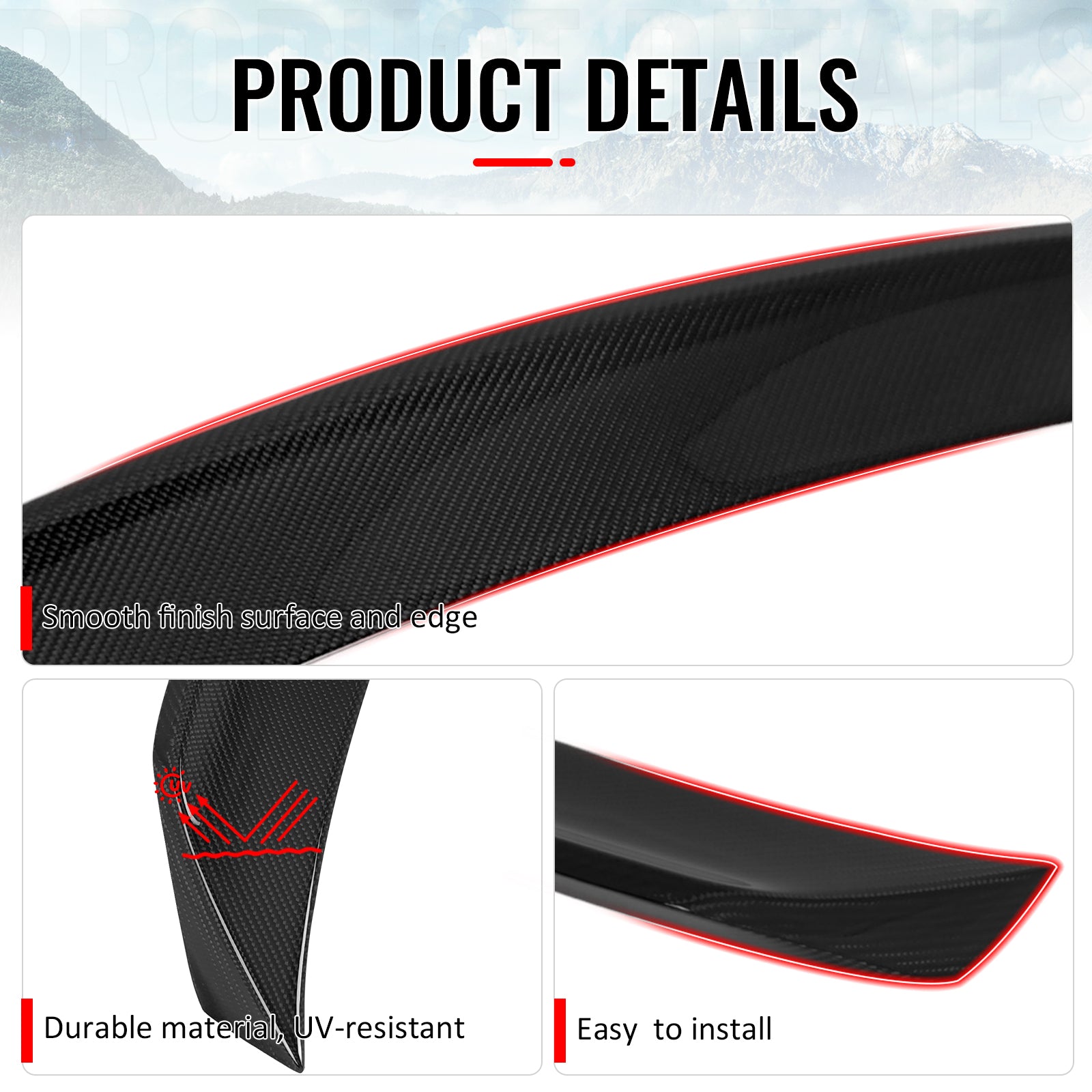 Fits 22-26 Subaru WRX VB 5th D Style Rear Trunk Spoiler Wing Lip Carbon Fiber CF