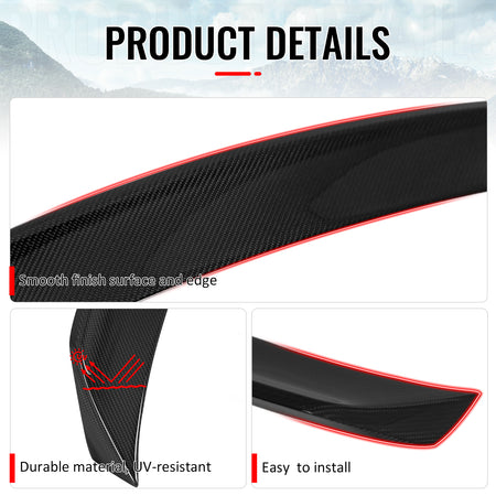 Fits 22-26 Subaru WRX VB 5th D Style Rear Trunk Spoiler Wing Lip Carbon Fiber CF