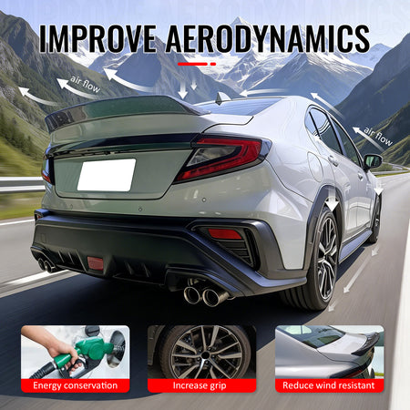 Fits 22-26 Subaru WRX VB 5th D Style Rear Trunk Spoiler Wing Lip Carbon Fiber CF