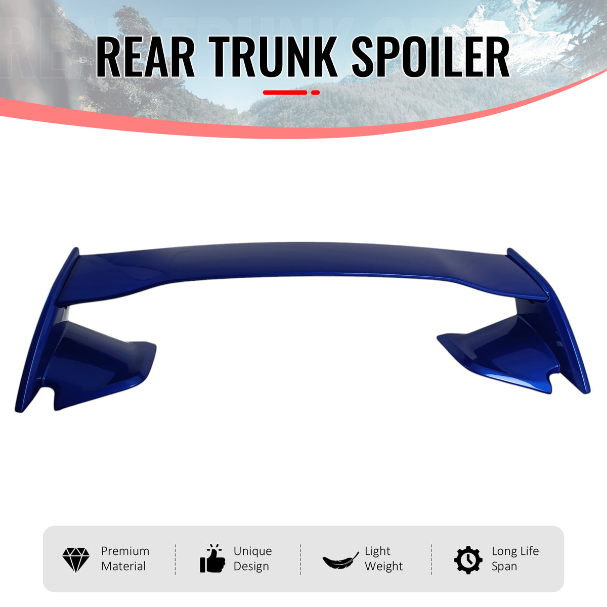 Fits 22-25 Subaru WRX 5th VB STI Style Rear Trunk Spoiler Painted #K7X Blue 5PCS
