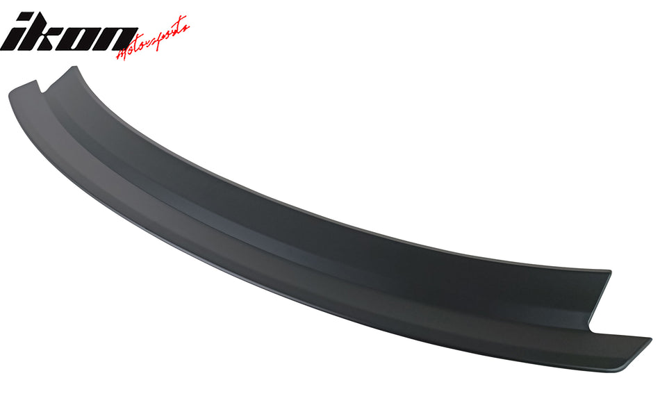 IKON MOTORSPORTS, Trunk Spoiler Compatible with 2024-2026 Ford Mustang S650 7th Gen, R Style Matte Black ABS Plastic Rear Trunk Lid Spoiler Wing Lip