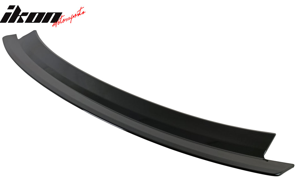 IKON MOTORSPORTS, Trunk Spoiler Compatible with 2024-2026 Ford Mustang S650 7th Gen, R Style Gloss Black ABS Plastic Rear Trunk Lid Spoiler Wing Lip