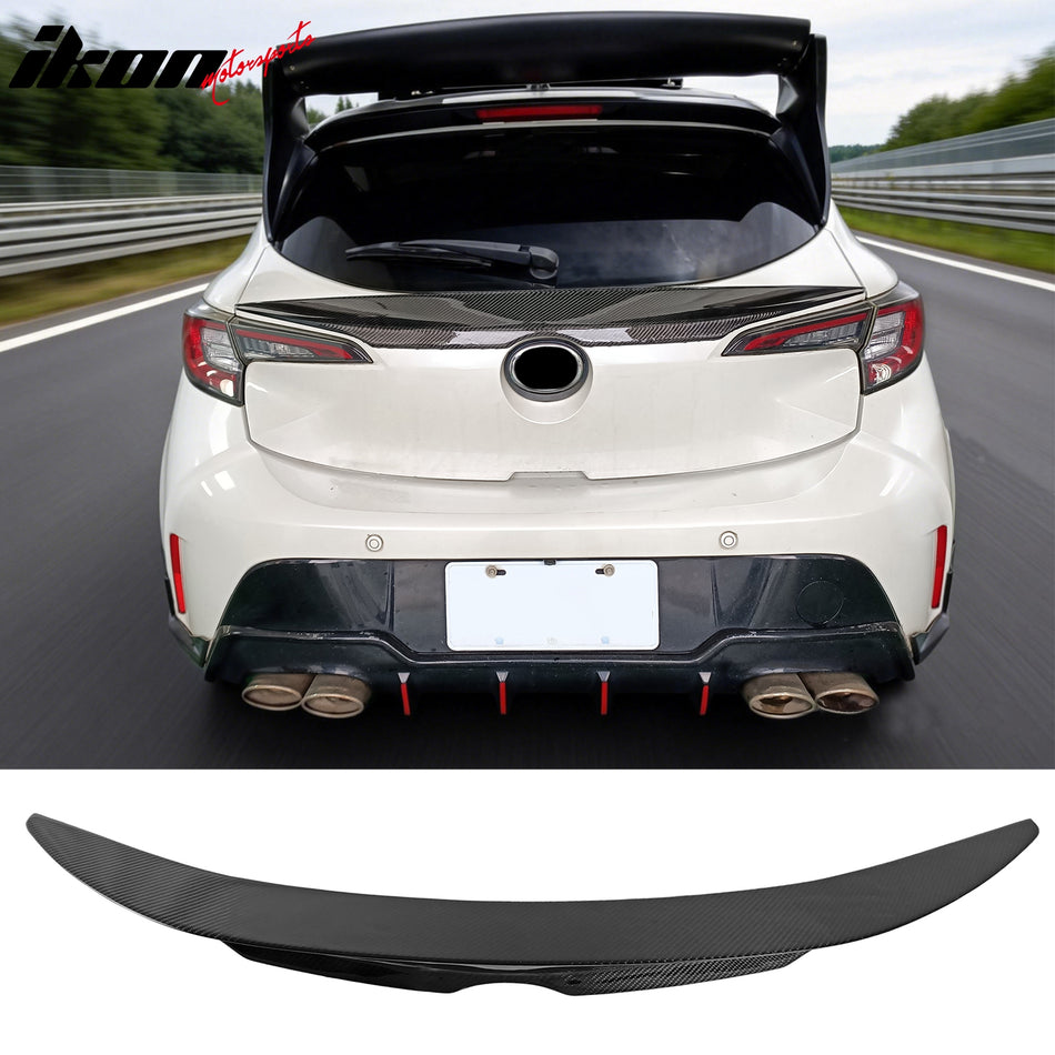 2019-2026 Toyota Corolla Hatchback & GR Corolla Highkick Duckbill Rear Tailgate Middle Trunk Deck Lid Spoiler Wing Lip Real Carbon Fiber CF