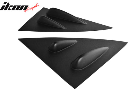 IKON MOTORSPORTS Side Window Louver Compatible with 2014-2019 Benz W117 C117 CLS-Class Sedan 4-Door, ABS Plastic Painted Matte Black Rear Air Vent Scoop Shades Cover Blinds Trim 2PCS