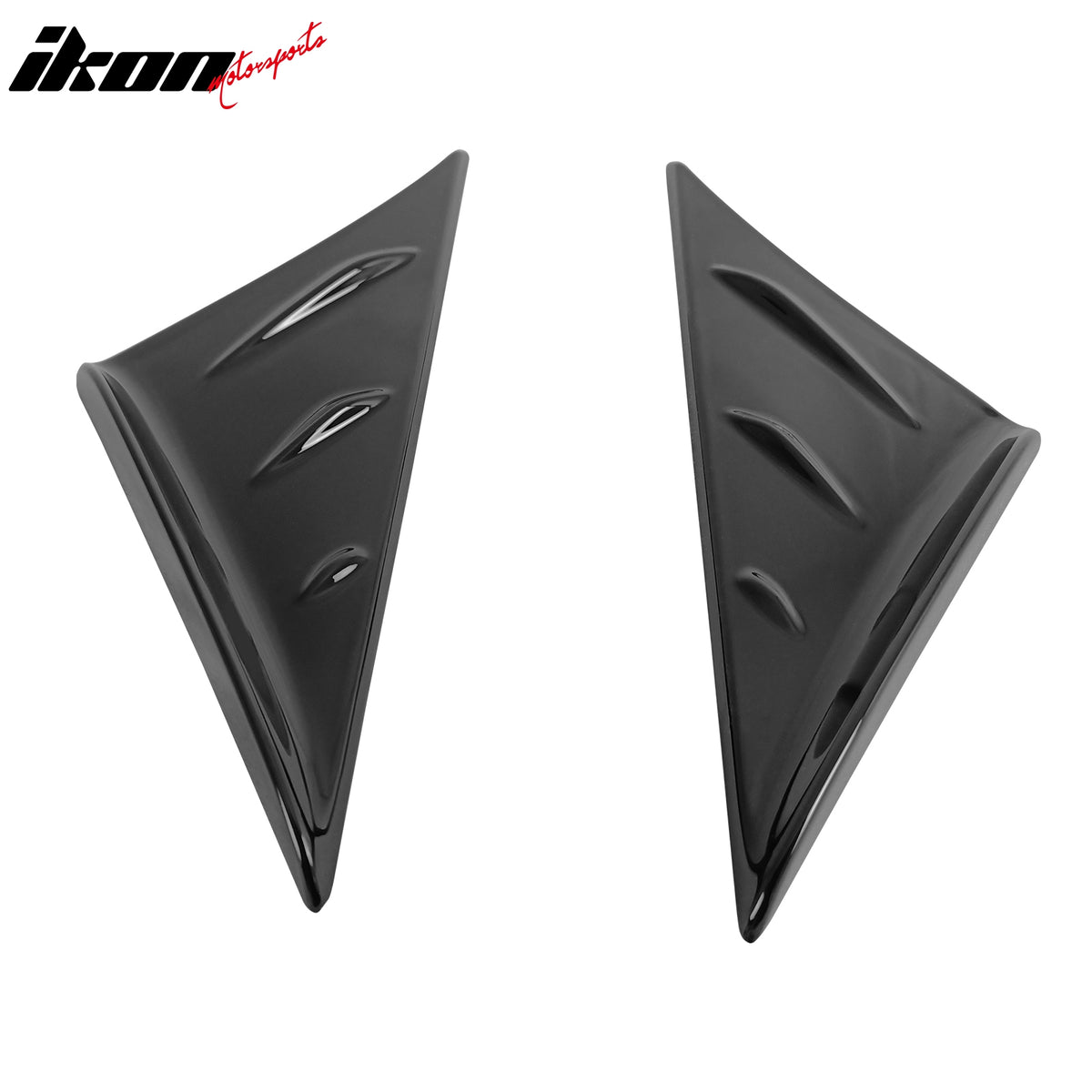 IKON MOTORSPORTS Side Window Louver Compatible with 2019-2025 Toyota GR Supra J29 5th Coupe 2-Door, ABS Plastic Painted #202 212 207 227 U202 Black Rear Air Vent Scoop Shades Cover Blinds Trim 2PCS