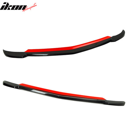 IKON MOTORSPORTS, Front Bumper Lip & Red Line Compatible With 2012-2014 Mercedes-Benz W204 Sedan , Matte Carbon Fiber IKON Style Front Lip Spoiler Wing Chin Splitter, 2013