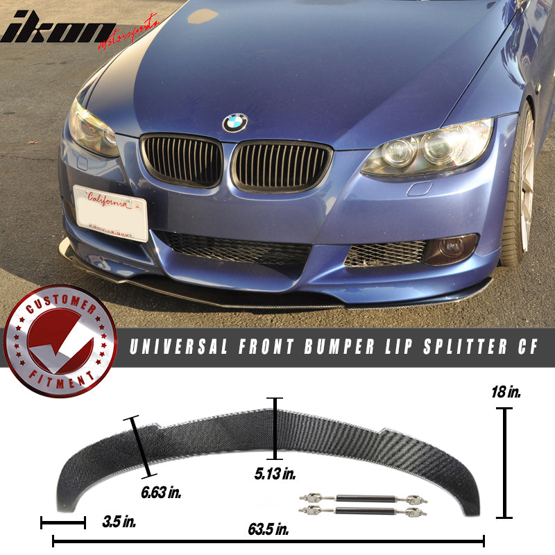 Universal Front Bumper Lip Splitter Spoiler CF CF 63.5 x 18in