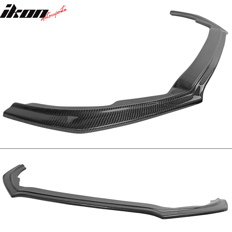 Fits 18-20 Ford Focus Hatchback V Style Front Bumper Lip - Real Carbon Fiber