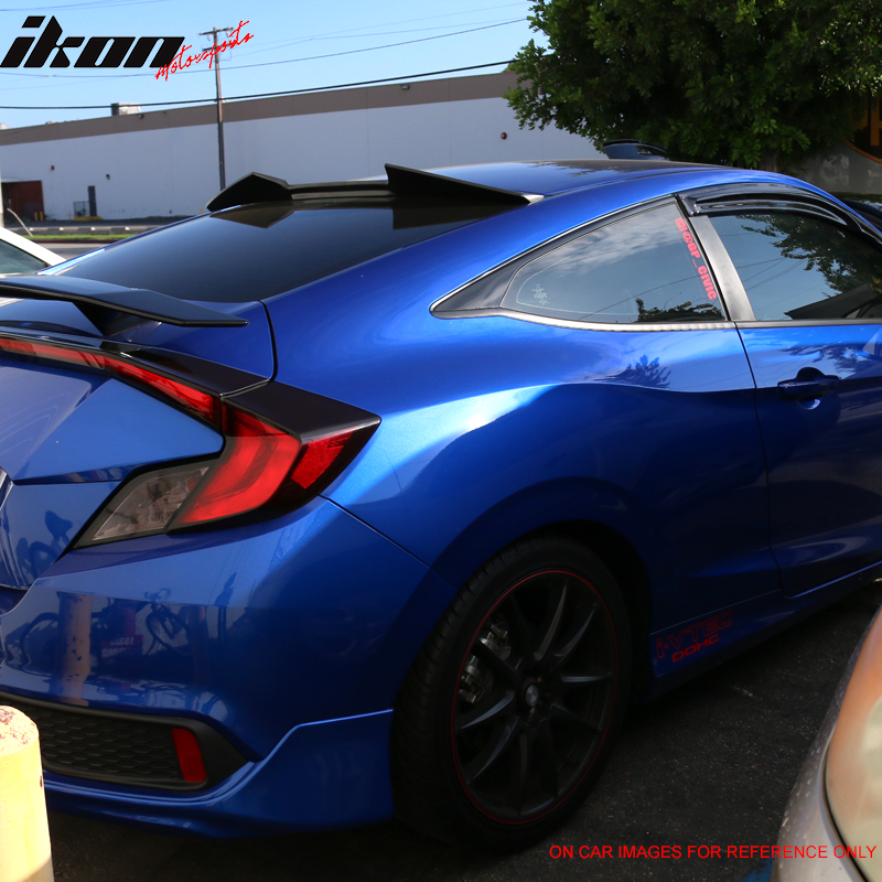 16-20 Honda Civic X 10th Gen Coupe 2Dr V Style Roof Spoiler Wing - ABS
