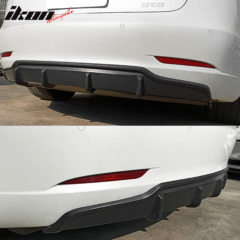 Fits 17-23 Tesla Model 3 Unpainted V Style Rear Lip Bumper Diffuser Valance
