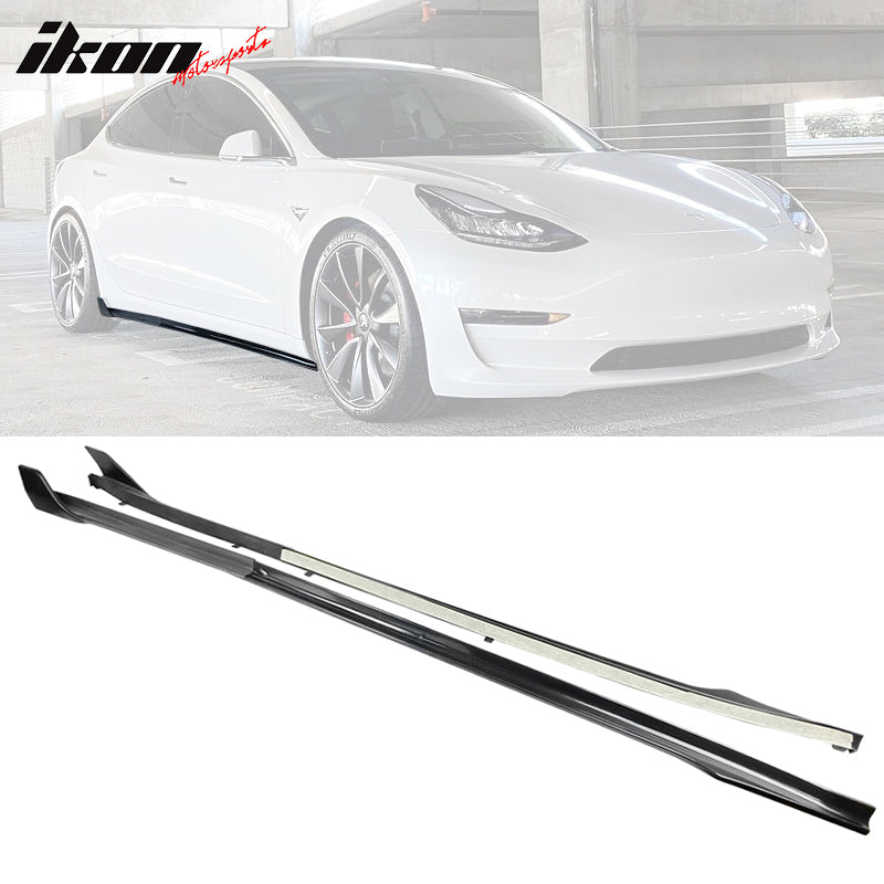 2017-2023 Tesla Model 3 V Style Unpainted Side Skirts Extension 6PC PP