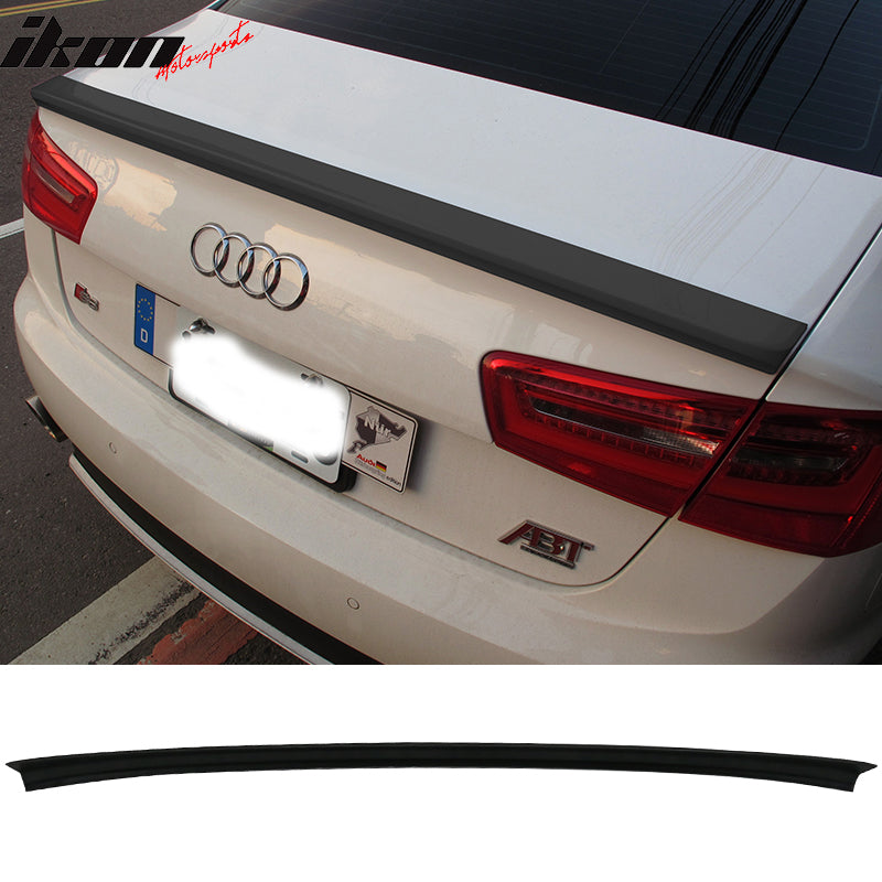 2012-2014 Audi A6 Sedan DTO Style Unpainted Rear Trunk Spoiler Lip ABS