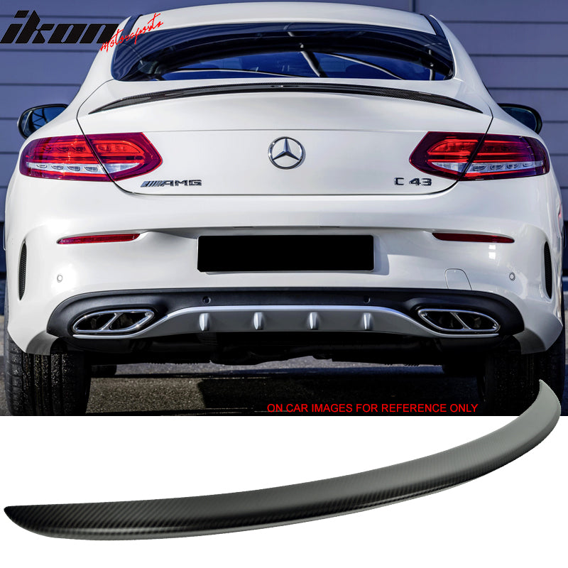 IKON MOTORSPORTS, Trunk Spoiler Compatible With 2015-2020 Mercedes-Benz C  Class W205 Coupe C205 , Matte Carbon Fiber AMG Style Rear Spoiler Wing,  2016 2017 2018 2019 – Ikon Motorsports