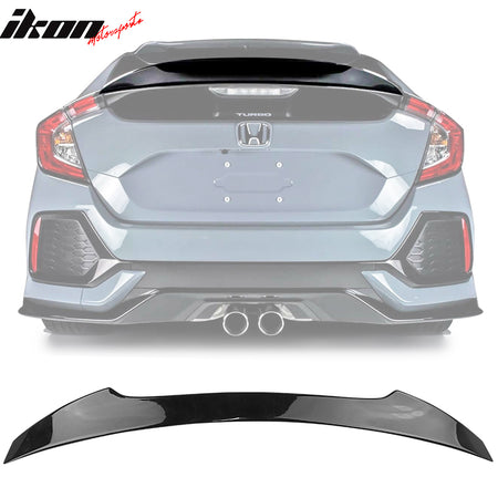 Fits 17-21 Honda Civic 10th 5Dr Hatchback V Style ABS Trunk Spoiler Roof Wing