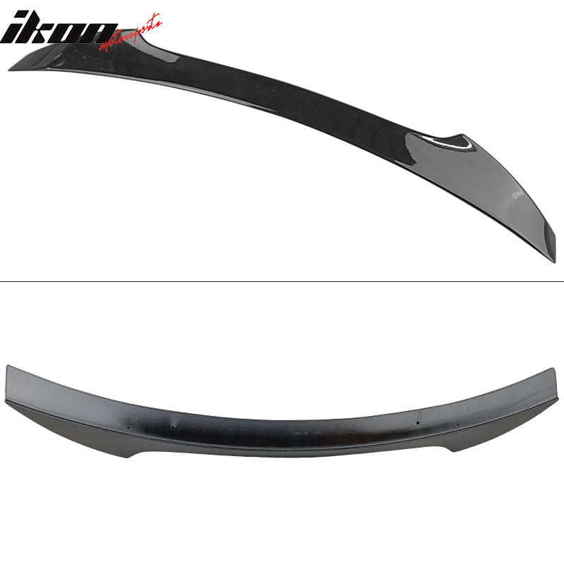 Trunk Spoiler Compatible With 2017-2021 Honda Civic 5Dr Hatchback FK7 FK4, V Style Unpainted Black Rear Roof Wing by IKON MOTORSPORTS, 2018