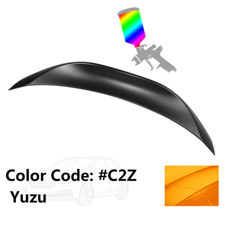 IKON MOTORSPORTS, Trunk Spoiler Compatible with 2013-2016 Scion FR-S & 2013-2020 Subaru BRZ & 2017-2020 Toyota 86, L Style Painted #C2Z Yuzu ABS Plastic Rear Trunk Lid Spoiler Wing Lip