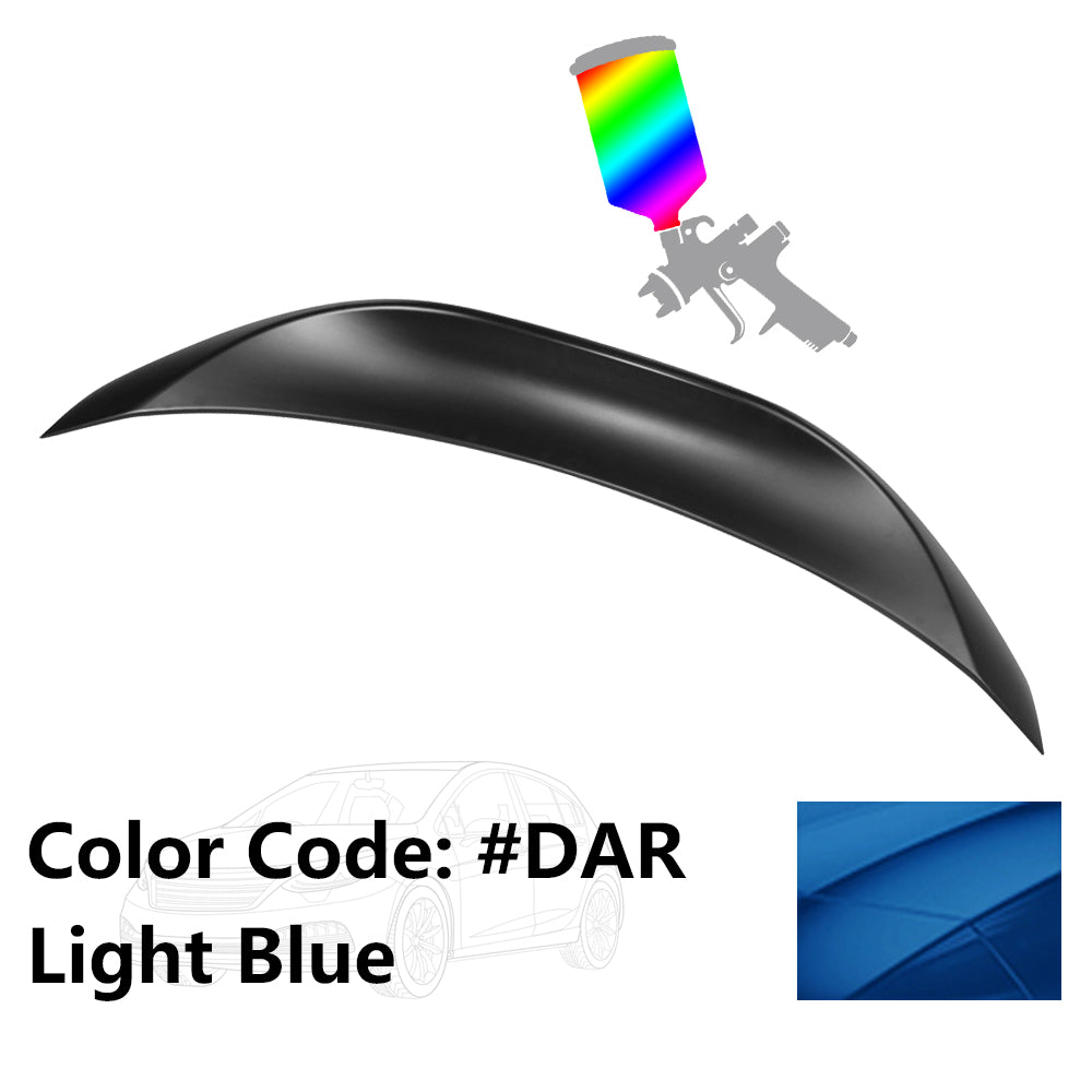 IKON MOTORSPORTS, Trunk Spoiler Compatible with 2013-2016 Scion FR-S & 2013-2020 Subaru BRZ & 2017-2020 Toyota 86, L Style Painted #DAR Light Blue ABS Plastic Rear Trunk Lid Spoiler Wing Lip