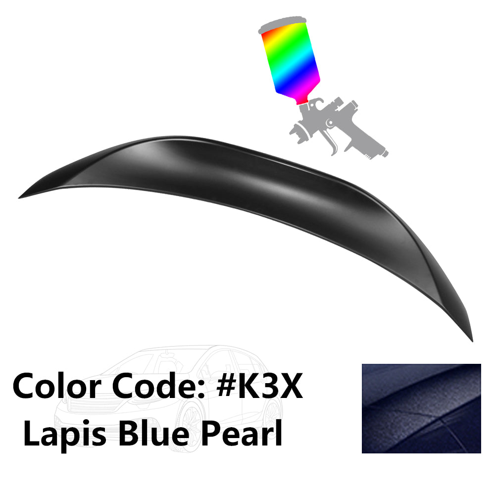 IKON MOTORSPORTS, Trunk Spoiler Compatible with 2013-2016 Scion FR-S & 2013-2020 Subaru BRZ & 2017-2020 Toyota 86, L Style Painted #K3X Lapis Blue Pearl ABS Plastic Rear Trunk Lid Spoiler Wing Lip