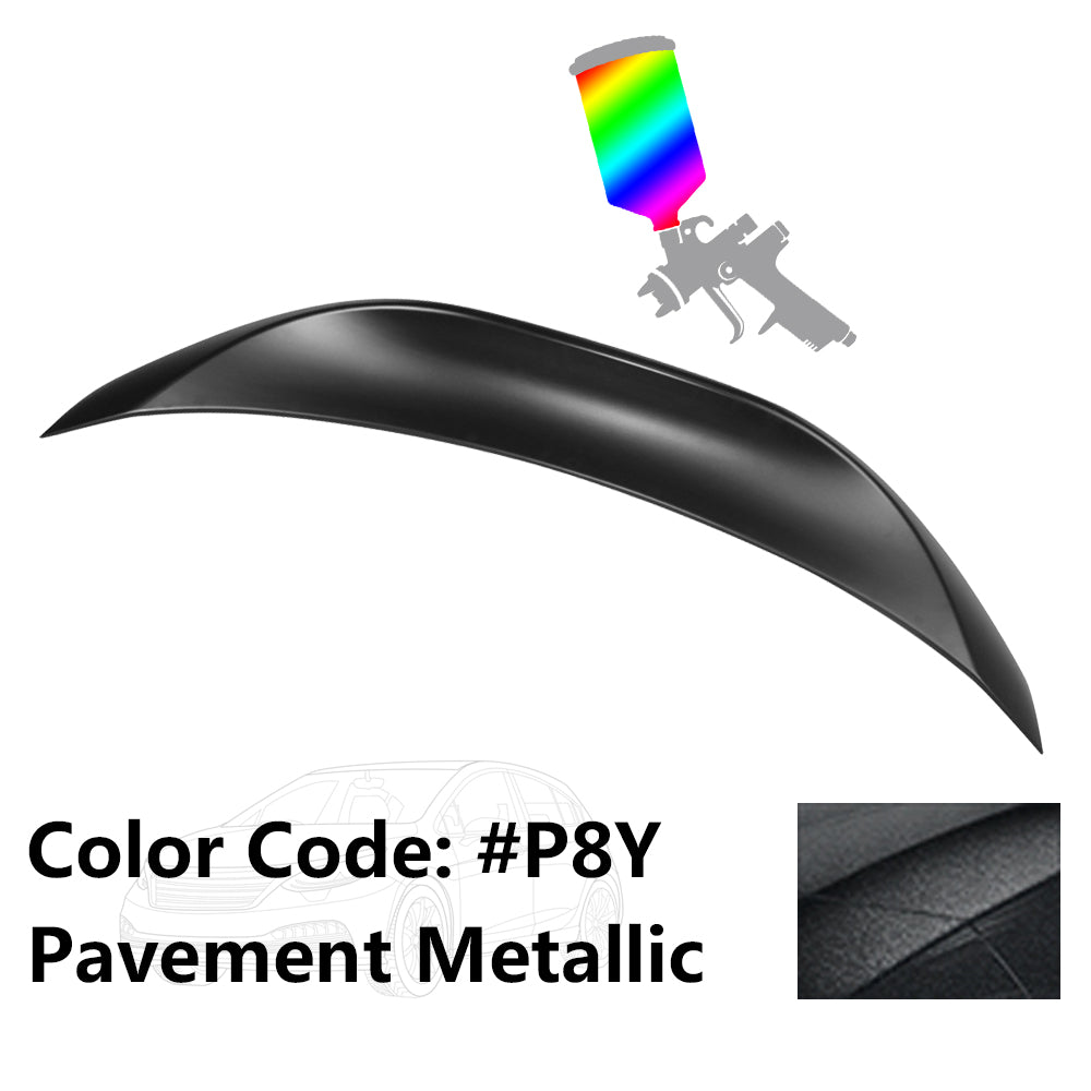 IKON MOTORSPORTS, Trunk Spoiler Compatible with 2013-2016 Scion FR-S & 2013-2020 Subaru BRZ & 2017-2020 Toyota 86, L Style Painted #P8Y Pavement Metallic ABS Plastic Rear Trunk Lid Spoiler Wing Lip