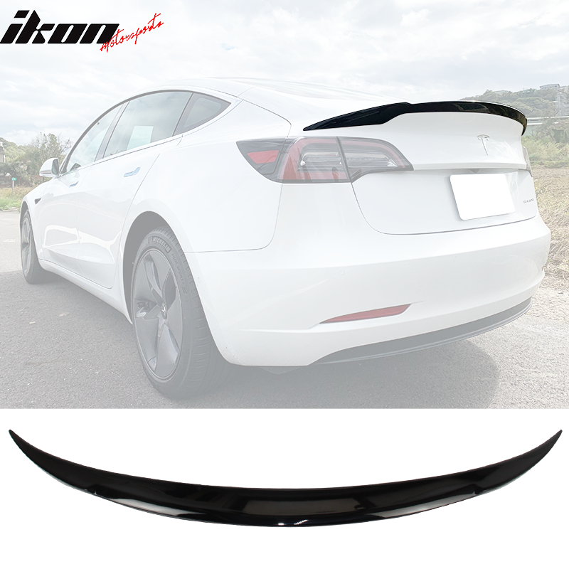 2017-2023 Tesla Model 3 Gloss Black Rear Trunk Spoiler Lip Wing ABS