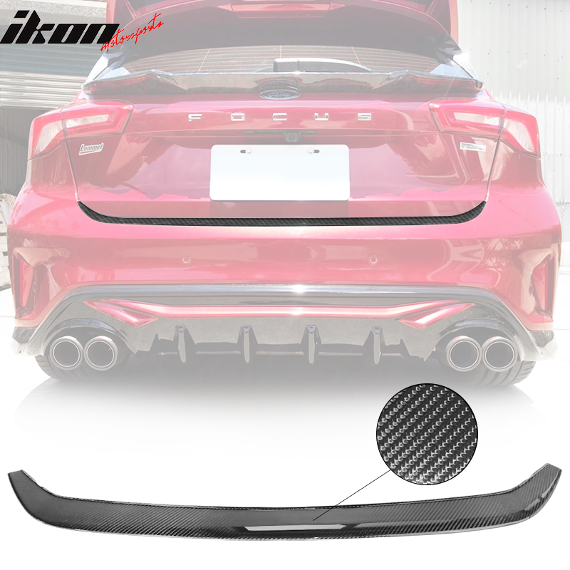 2018-2020 Ford Focus Hatchback V Style Rear Bumper Guard Carbon Fiber