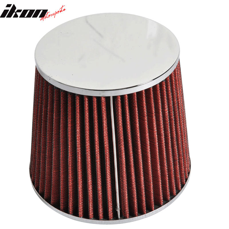 Compatible With 3.5 Inch Race Performance Cold Air Intake Cone Filter Red 1988-2012 Civic