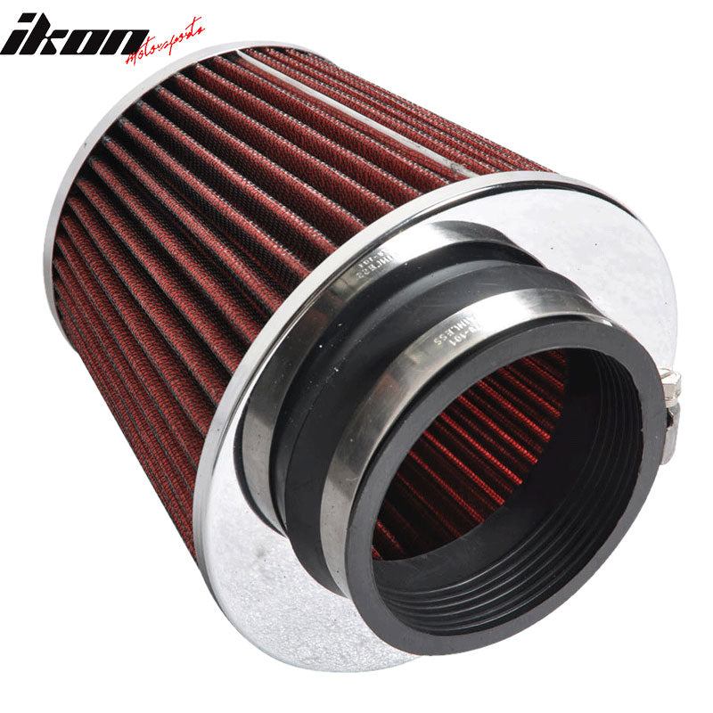 Fit 3.5 Inch Race Performance Cold Air Intake Cone Filter Red Compatible With 1992-2011 GS300 350