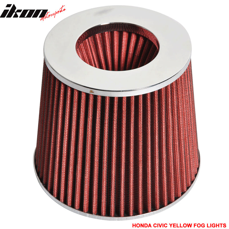 Universal Fitment 3.5 Inch Race Performance Cold Air Intake Filter Red