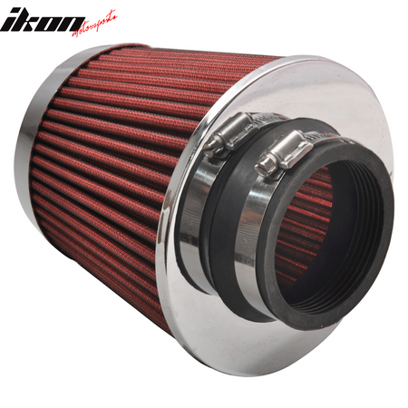 RED/CHROME MESH 3" INCH AIR FILTER INTAKE Compatible With HONDA MODELS