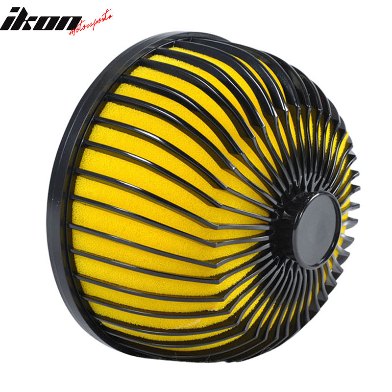 Compatible With Yellow Cold Air Filter Intake W Black Trim For Most Car