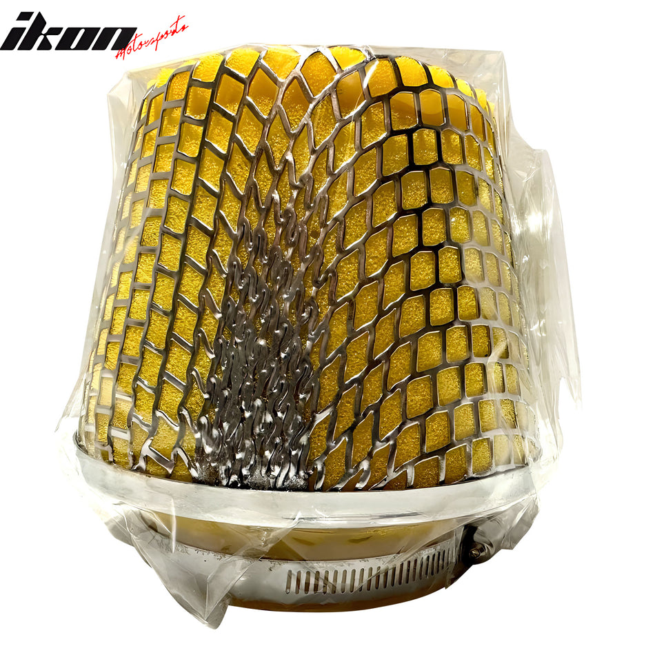 Universal for 4" 100mm Yellow Auto Car Truck SUV Air Intake Filter