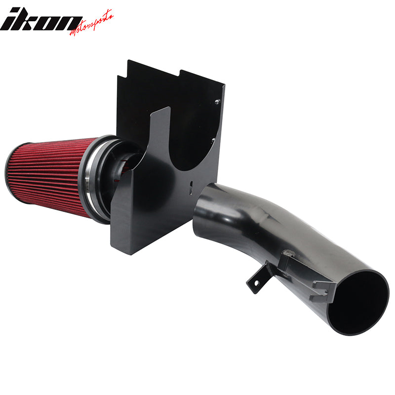 Air Intake Compatible With 2002-2006 Cadillac Escalade, Aluminum Steel Black & Red Exhaust Air Inlet Filter by IKON MOTORSPORTS, 2003 2004 2005