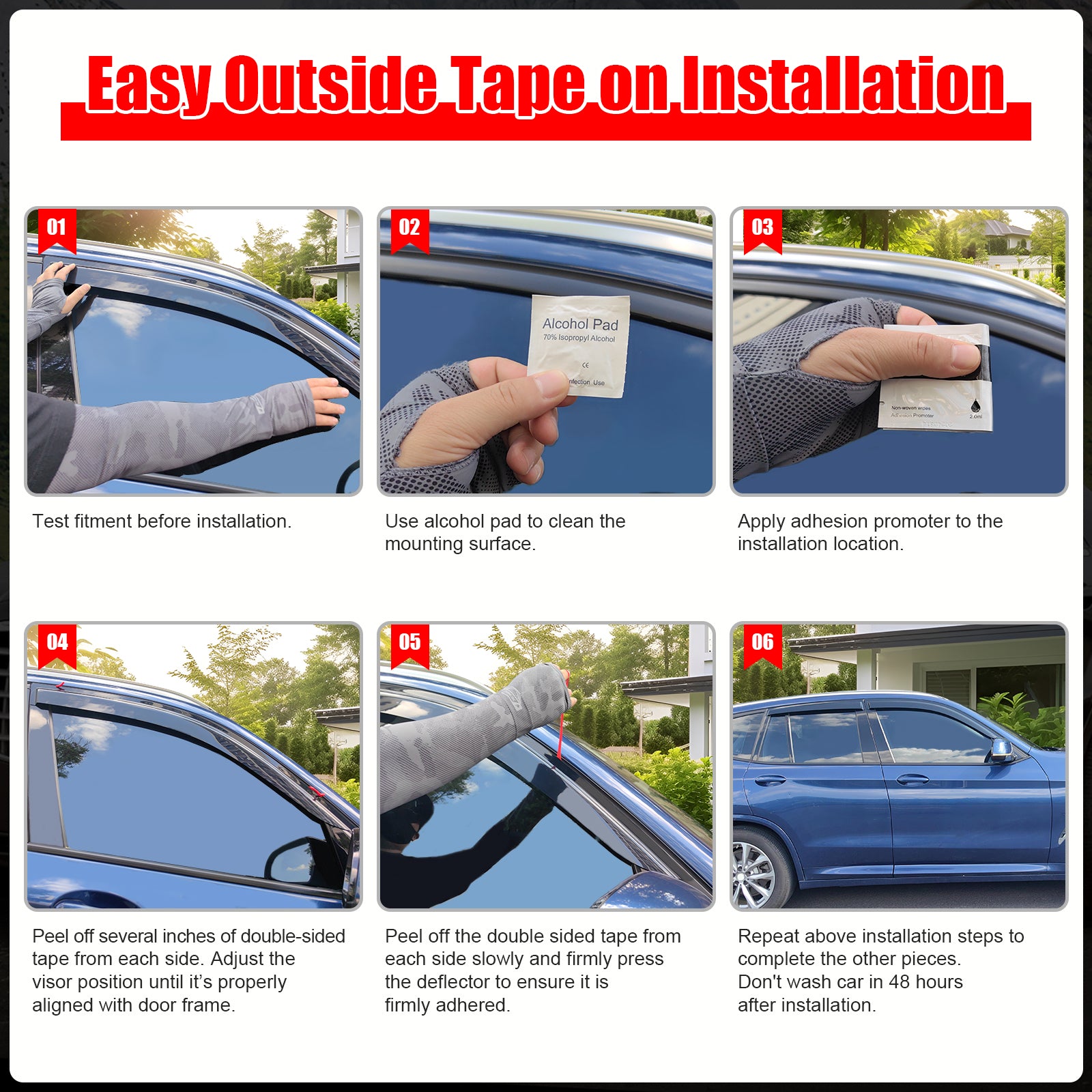 Fits 99-06 Chevy Silverado GMC Sierra Extended Cab Acrylic Window Visors 4Pc Set