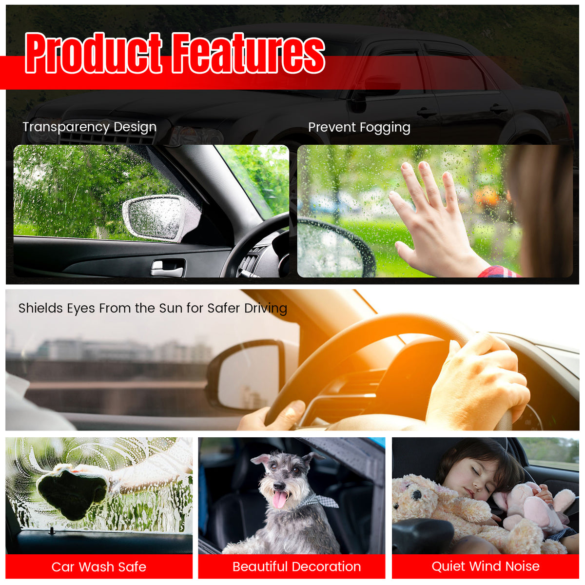 Fits 23-25 Subaru Solterra bZ4X Mugen Window Visors Acrylic Sun Shade Rain Guard