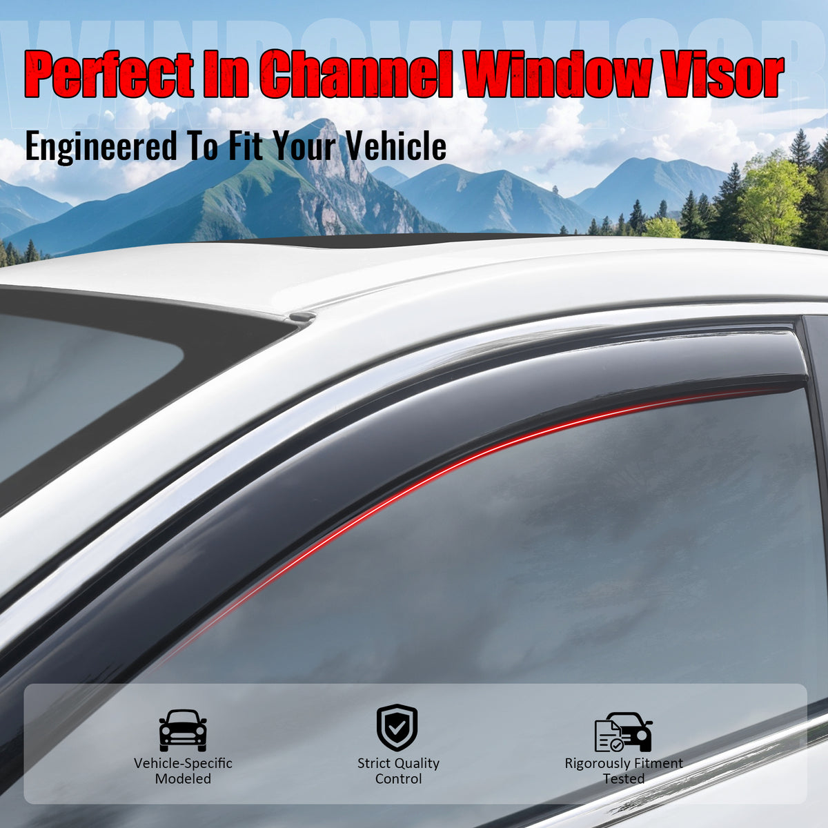 Fit 2021-2026 Chevrolet Tahoe & GMC Yukon In Channel Acrylic Window Visors