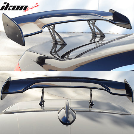 Universal Fit 57In JDM GT Style Rear Trunk lid Spoiler Wing Lip ABS Gloss Black