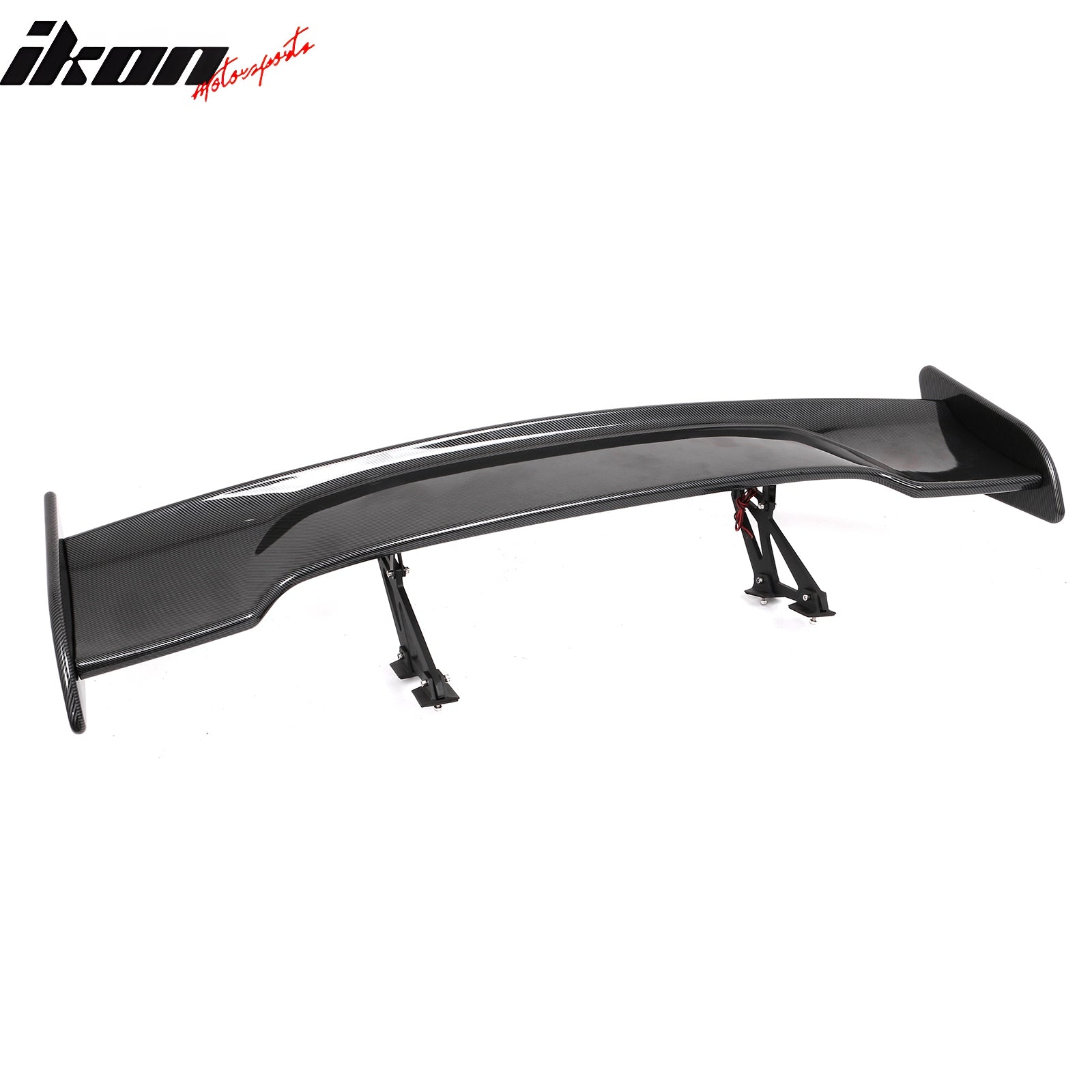 Universal 57 Inch GT Trunk Spoiler Wing & LED Brake Light Carbon Fiber Print ABS