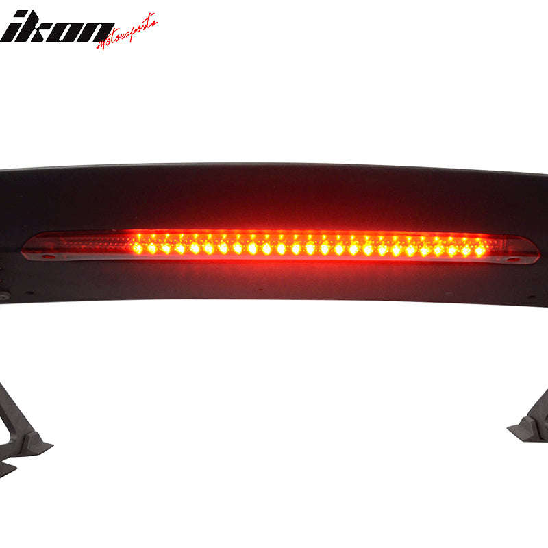 Universal 57 Inch GT Trunk Spoiler Wing & LED Brake Light Gloss Black ABS